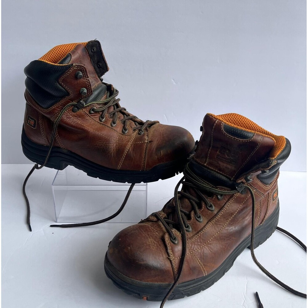Timberland PRO 50506 Work Boots Men’s 11M Brown Leather Slip Oil Resistant